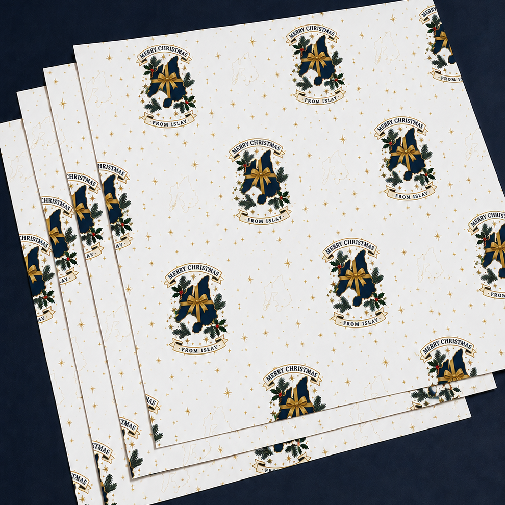 Merry Christmas From Islay wrapping paper 4 sheet pack