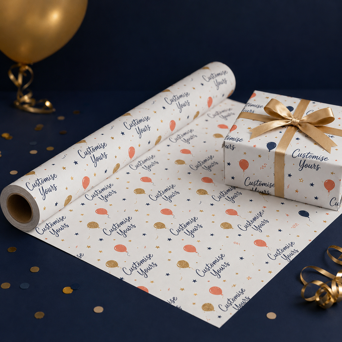 Personalised birthday wrapping paper by Wild Islay Studio