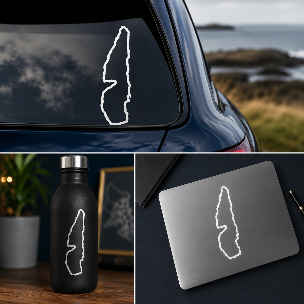 Jura map outline vinyl decal