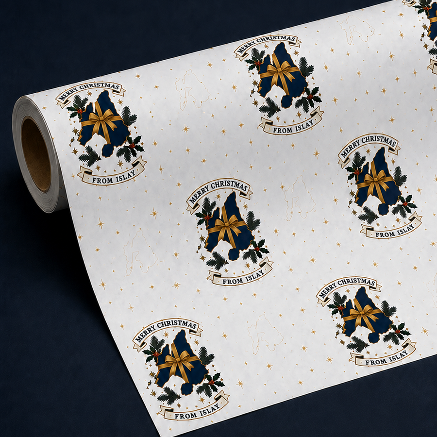 Merry Christmas From Islay 5 metre wrapping paper roll