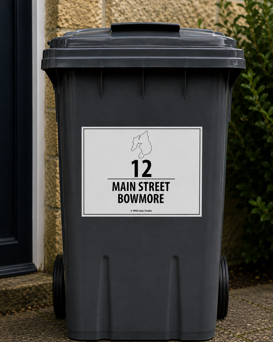 Personalised Islay bin marker vinyl decal